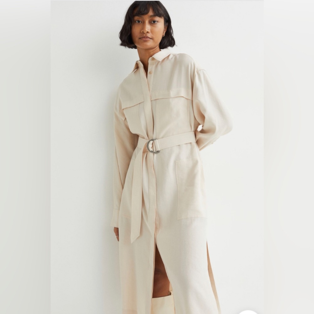 New With Tags: Sold Out H&M Lyocell Blend Collared Shirt Dress